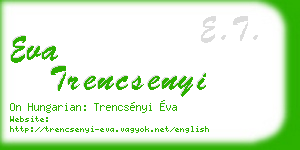 eva trencsenyi business card