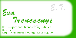 eva trencsenyi business card